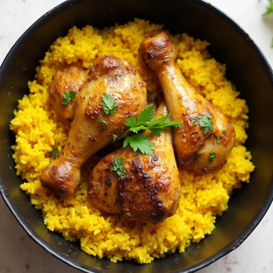 Cuisses Poulet Rôti & Riz (pour 2 personnes)
